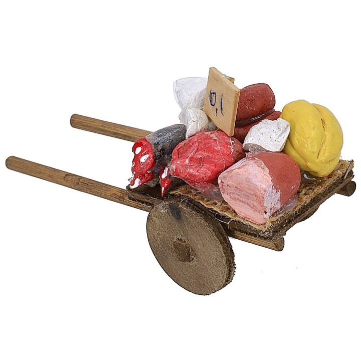 Carretto con salumi e formaggi cm 4,5x10,5x5,5 h