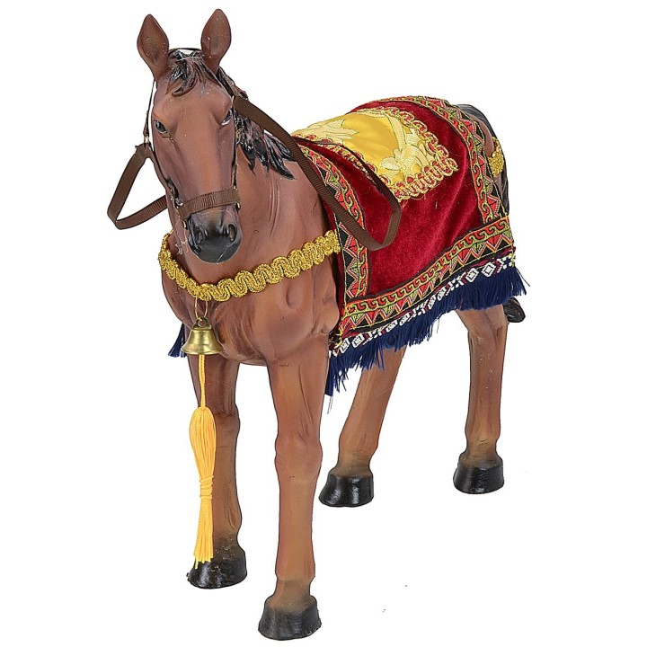 Resin horse with drape for 30-40 cm statues