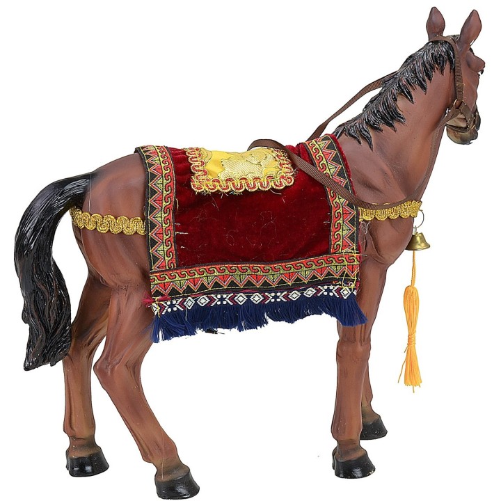 Caballo de resina con manto para estatuas de 30-40 cm