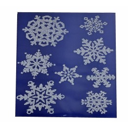 Vetrofania argento fiocchi di neve cm 30x44 h
