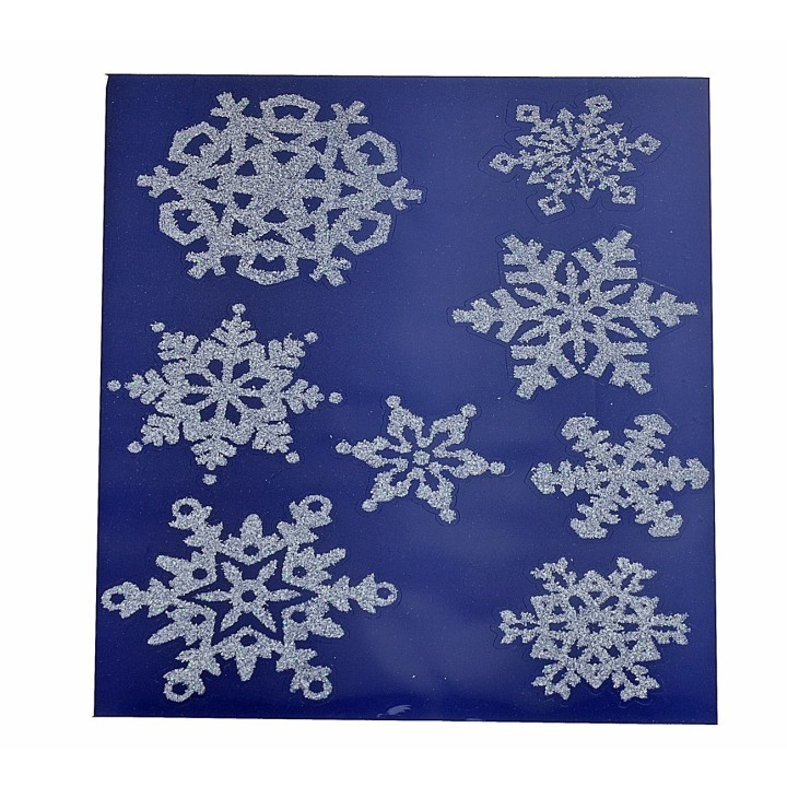 Silver snowflakes window sticker cm 30x44 h