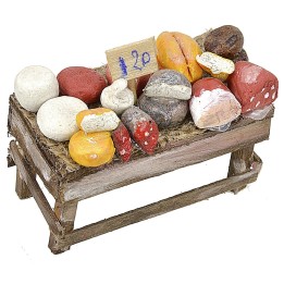 Bancarella presepe con salumi e formaggi cm 6x3,5x4 h.