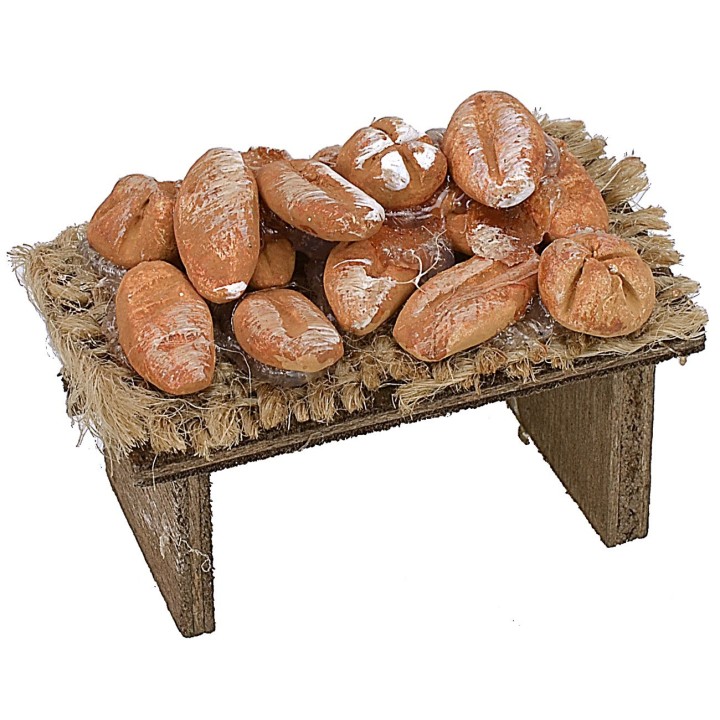 Banco in legno con pane 5x3x2,5 h.