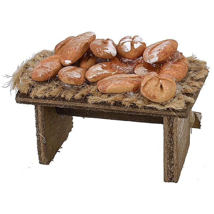 Wooden bench with bread 5x3x2,5 h.