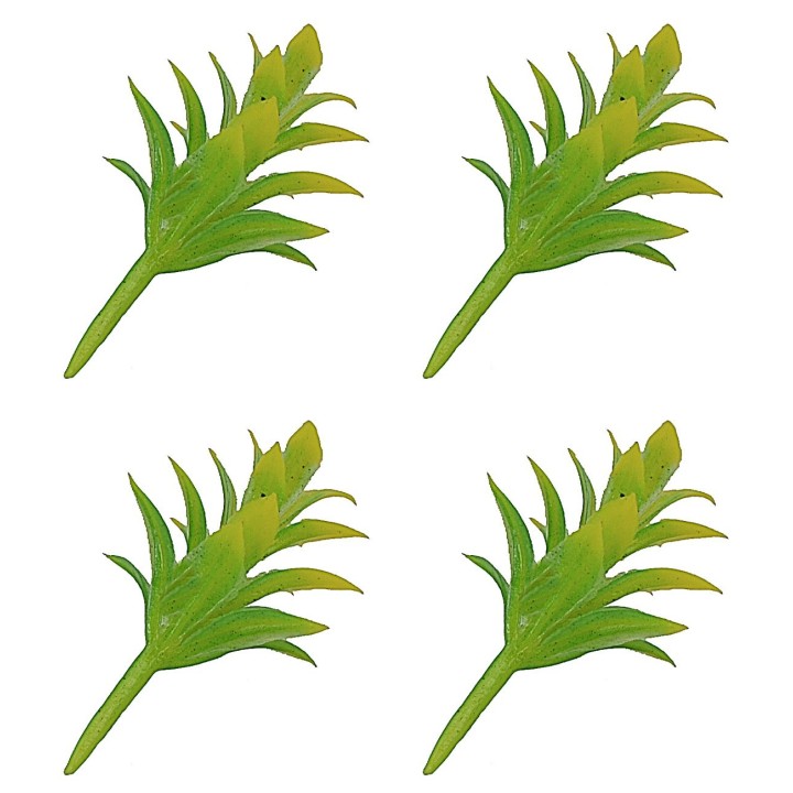 Set 4 cespugli giallo-verdi senza base h 3,5 cm