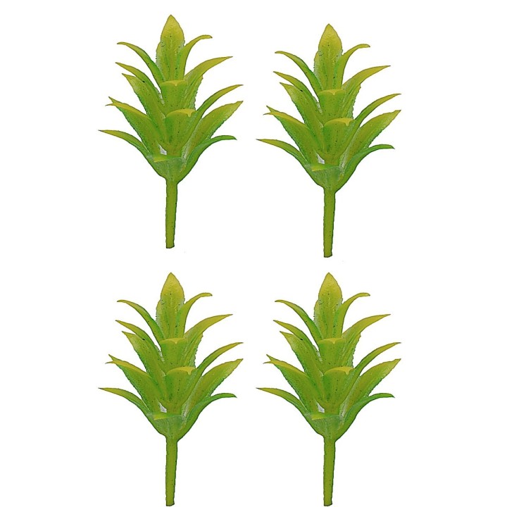 Conjunto de 4 arbustos amarillo-verdes sin base h 3,5 cm