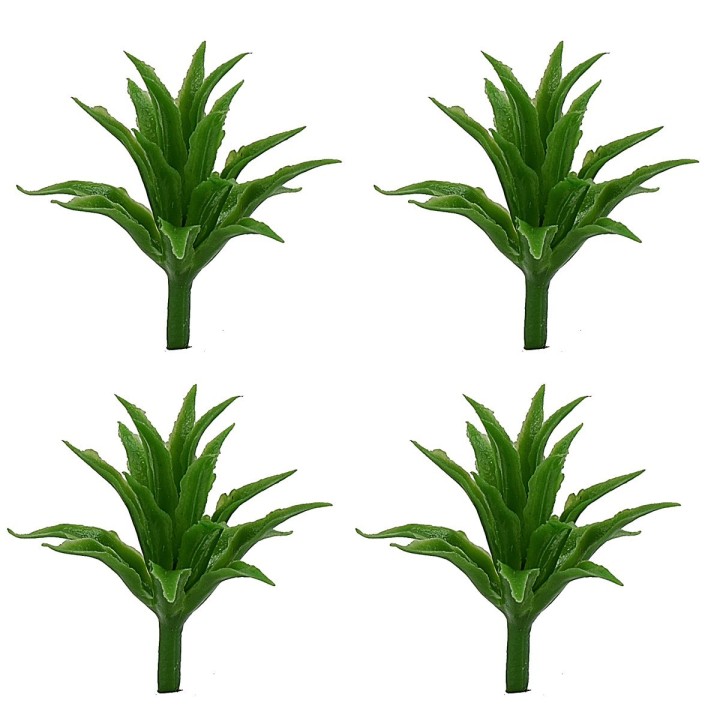 Conjunto de 4 arbustos verdes sin base h 3,5 cm