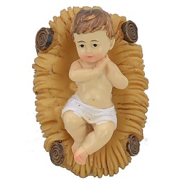 Niño Jesús en la cuna de resina cm 5,2x3,5 serie cm 12