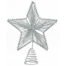 Punta de estrella color plata h 25 cm