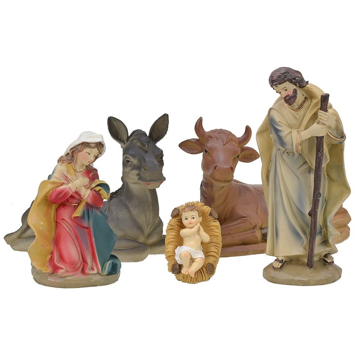 Nativity 5 figures in resin 20 cm