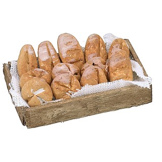 Cassetta in legno con pane cm 5x4x1,2 h.