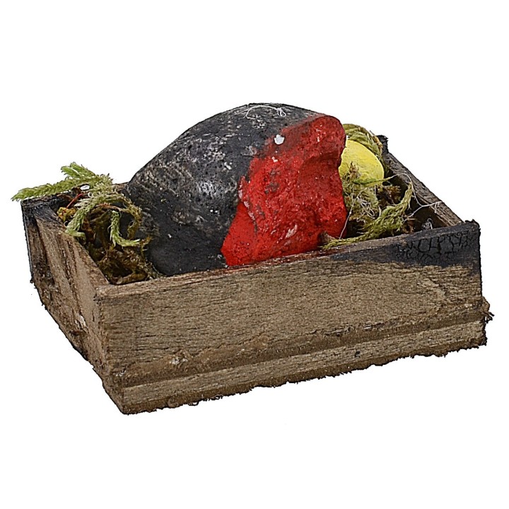 Wooden box with swordfish cm 4x2,7x2,6 h