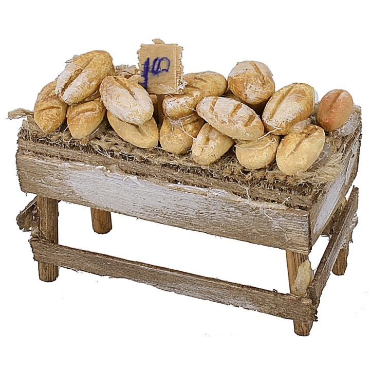 Banchetto con pane assortito cm 7x3,5x5 h