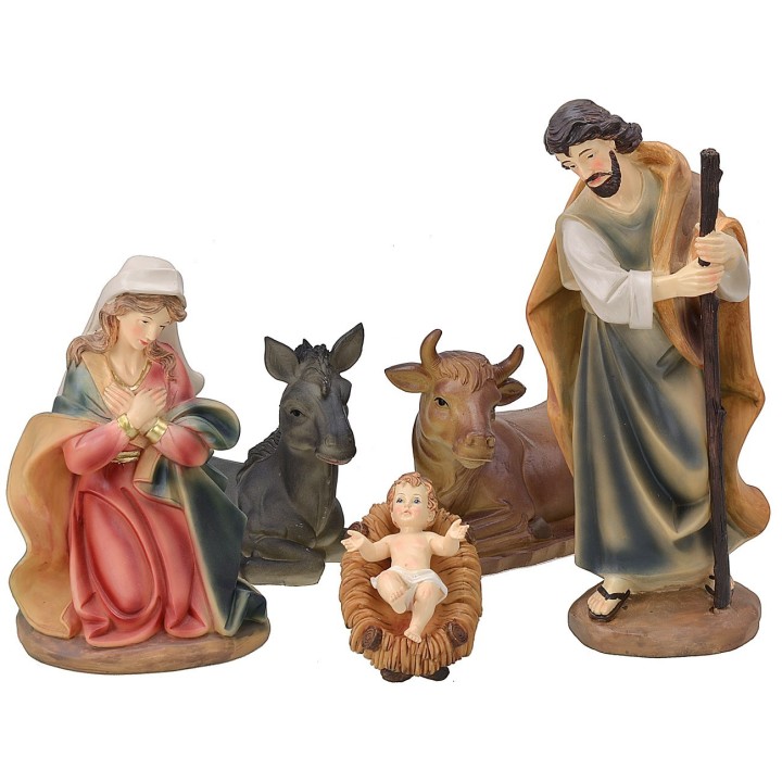 Natività 5 soggetti in resina cm 30