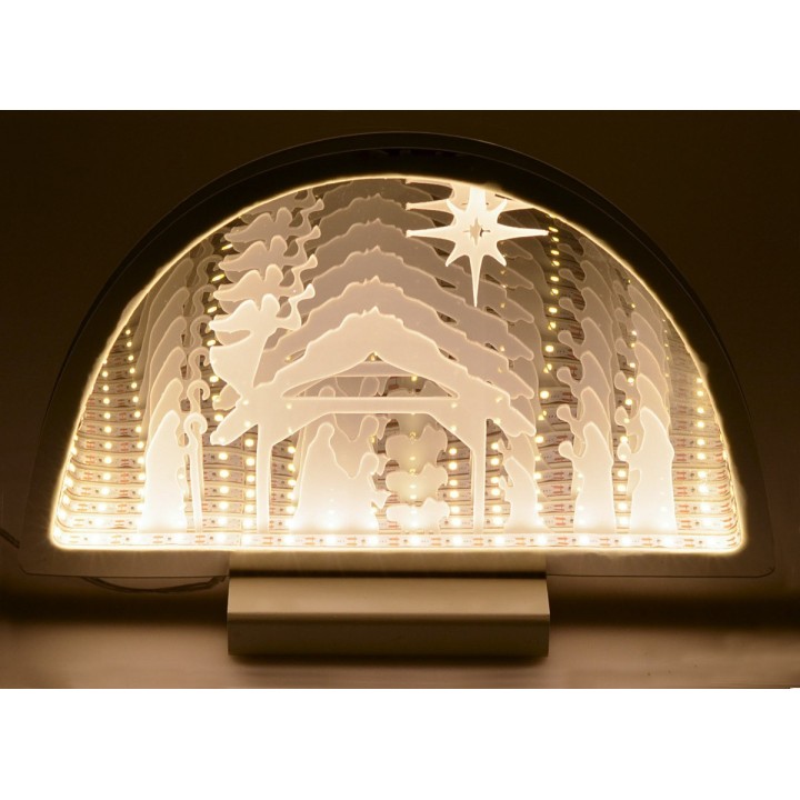 3D Nativity scene and Magi with warm white light cm 30x1,4x19,6