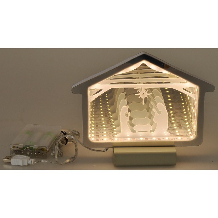 Stable with luminous 3D Nativity cm 18,2x1,4x13,6 h