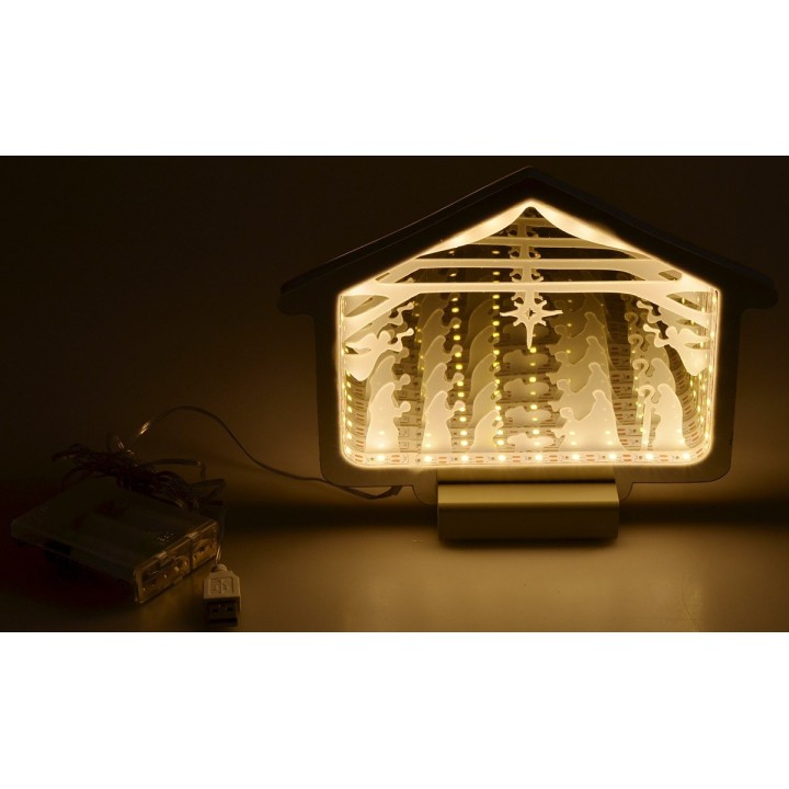 Stable with luminous 3D Nativity cm 18,2x1,4x13,6 h