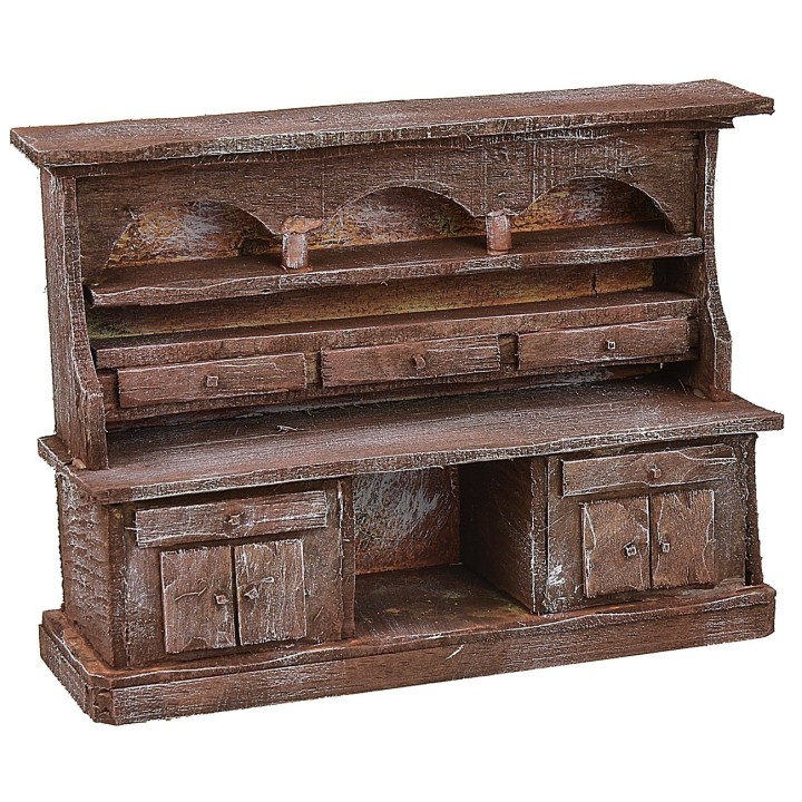 Sideboard in antiqued wood cm 19,2x6,4x13,7 h