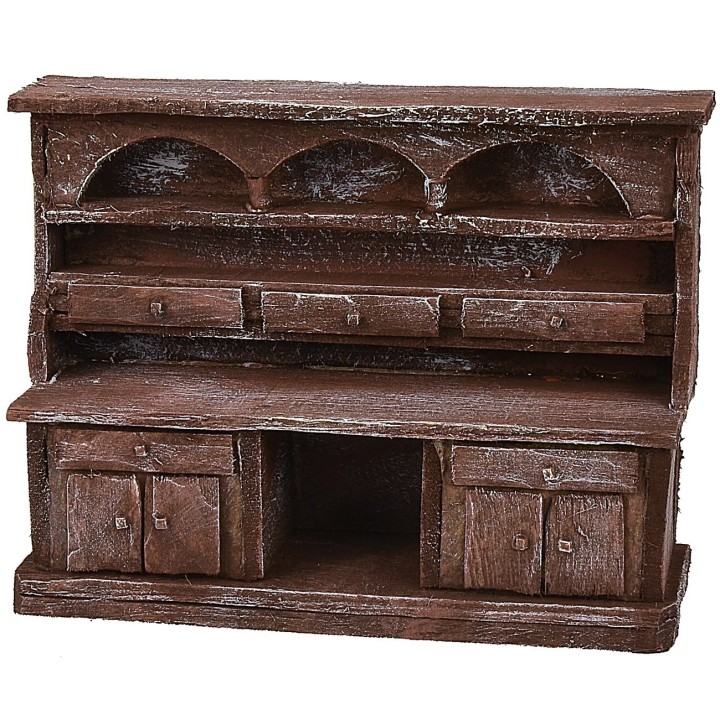 Aparador de madera envejecida cm 15,1x4,8x11,7 h