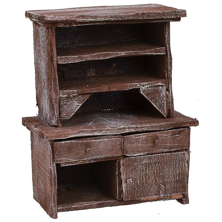 Aparador de madera envejecida cm 11x6x13 h