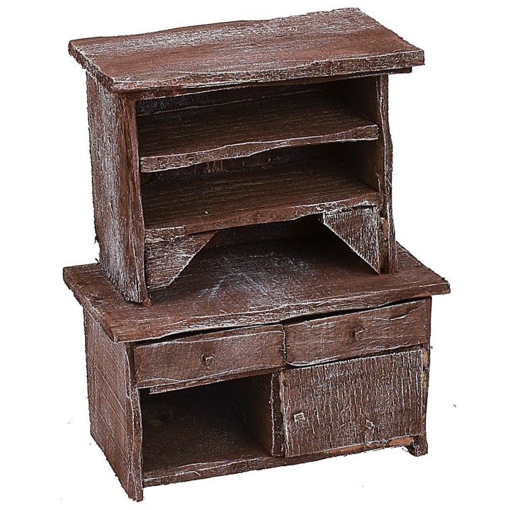 Aparador de madera envejecida cm 11x6x13 h