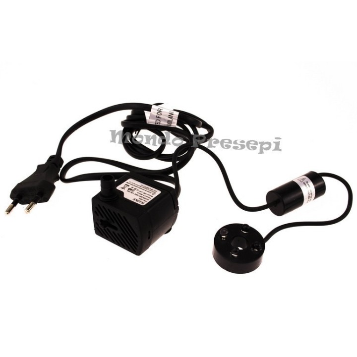 Pompa acqua con led colorati presepe 200l/h cm 35 h.