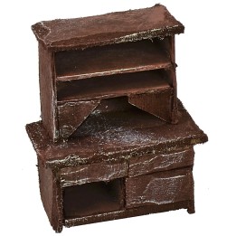 Sideboard in antiqued wood cm 5,5x3x6,5 h