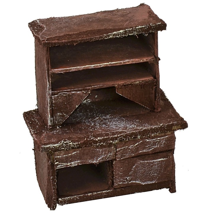 Aparador de madera envejecida de 5,5x3x6,5 cm h