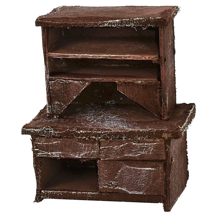Aparador de madera envejecida de 5,5x3x6,5 cm h