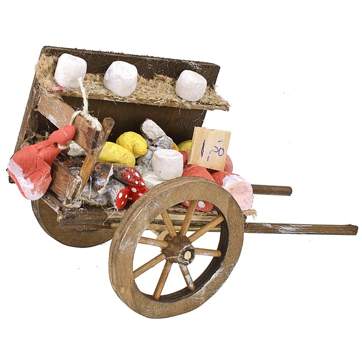 Carro per presepe con salumi e formaggi