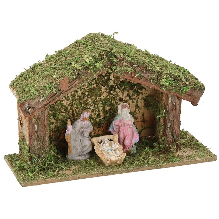 Hut with Nativity cm 12x4,5x7,5 h