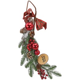 Fir branch with berries, pine cones and balls 56 cm