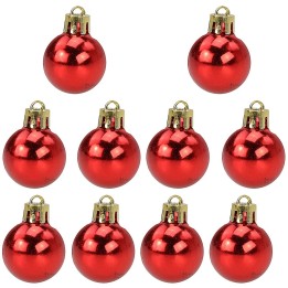 Set of 10 red balls ø 3 cm for Christmas tree
