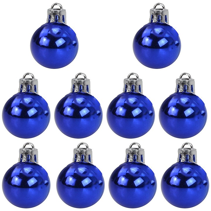 Set of 10 blue balls ø 3 cm for Christmas tree