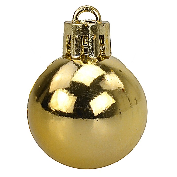 Set of 10 gold balls ø 3 cm for Christmas tree
