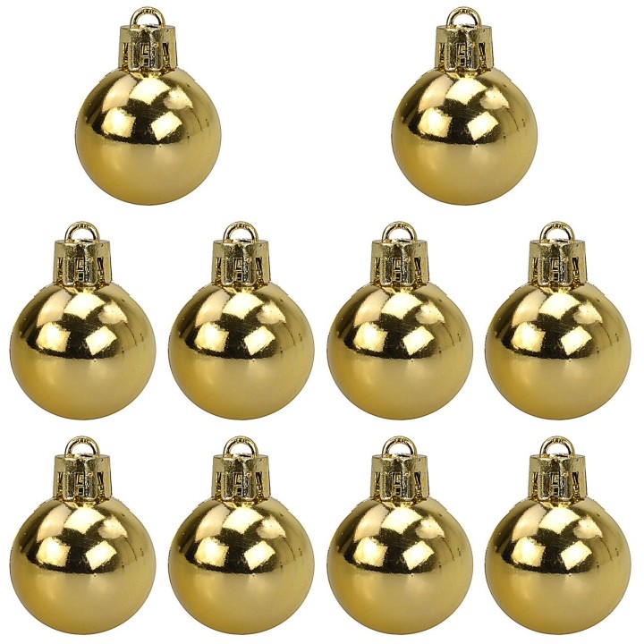 Set of 10 gold balls ø 3 cm for Christmas tree