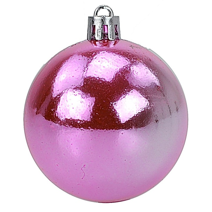 Set of 24 pink balls ø 6-7 cm for Christmas tree