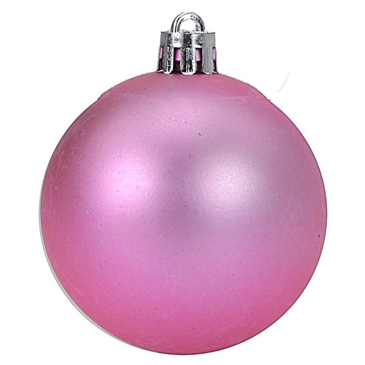 Conjunto de 24 bolas rosas de ø 6-7 cm para árbol de Navidad.