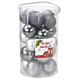 Set 24 palline piombo ø 6-7 cm per albero di Natale