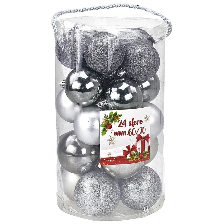 Set of 24 lead balls ø 6-7 cm for Christmas tree