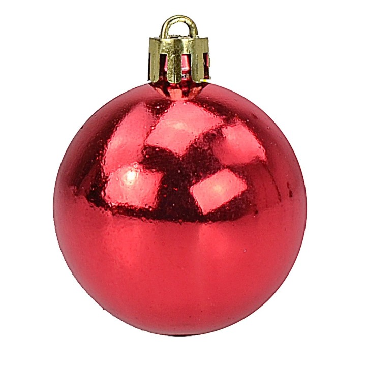Conjunto de 20 bolas rojas ø 4-5-6 cm para árbol de Navidad