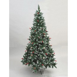 Albero di Natale con bacche e pigne h 150 cm
