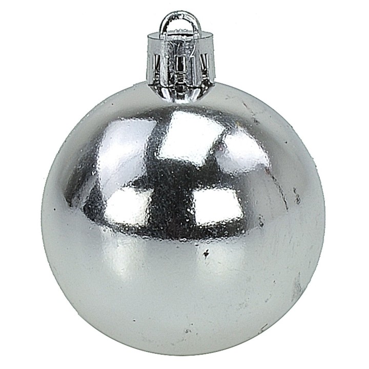 Conjunto de 20 bolas plateadas ø 4-5-6 cm para árbol de Navidad.