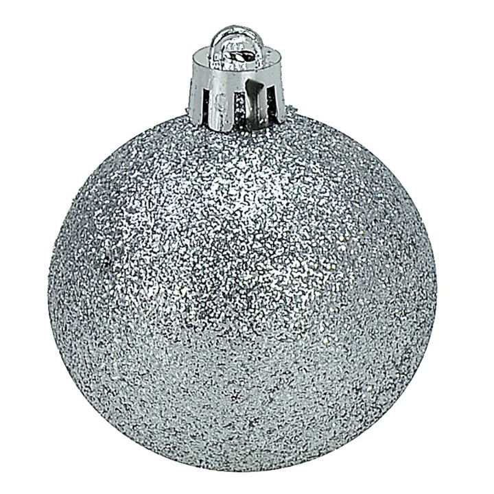 Set 20 palline argento ø 4-5-6 cm per albero di Natale