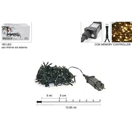 Catena 180 led bianco caldo con giochi di luce per esterno