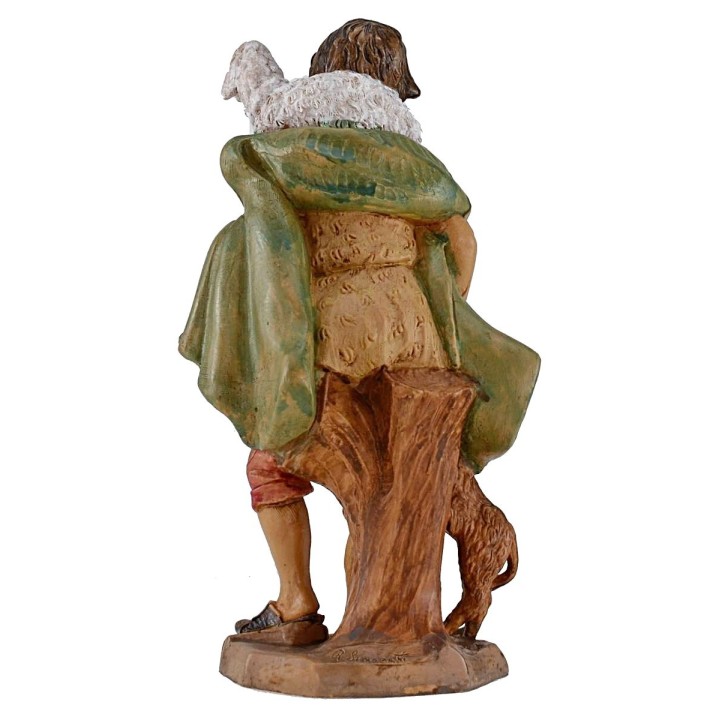 Pastor with dog and lamb on the shoulders 20 cm Euromarks
