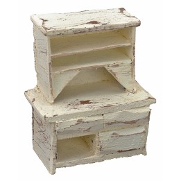 Aparador de madera blanqueada cm 5,5x3x6,5 h