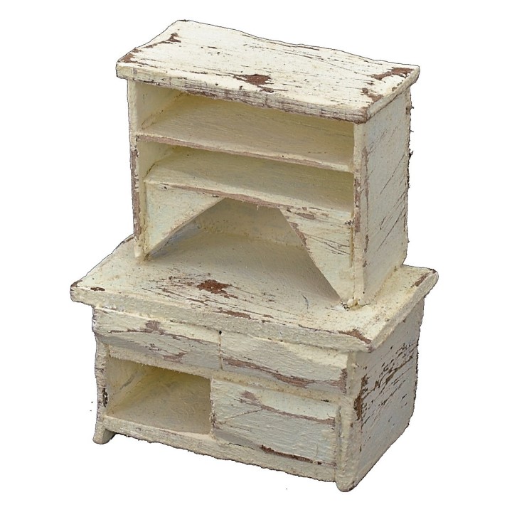 Credenza in legno sbiancato cm 5,5x3x6,5 h