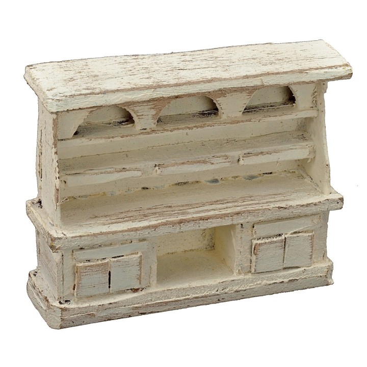 Aparador de madera blanqueada cm 9x2,5x7,5 h