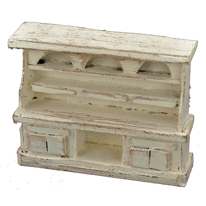 Credenza in legno sbiancato cm 9x2,5x7,5 h